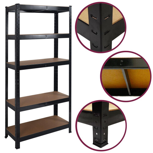 House of Home (Black) Metal Shelving 180cm 2