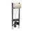 NES Home Nes Home Wall Hung WC Cistern Frame with Brushed Brass Square Push Button Flush Plate 1
