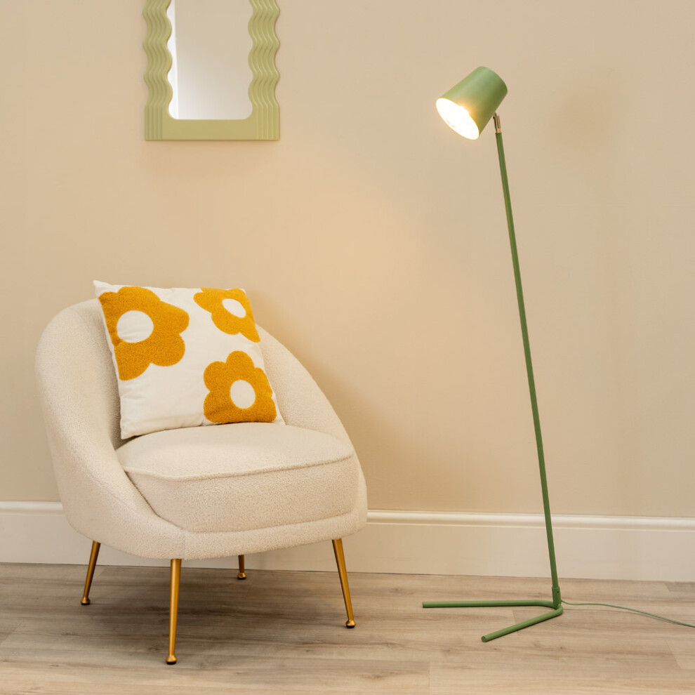 ValueLights Lark Sage Green Metal Task Slimline Floor Lamp