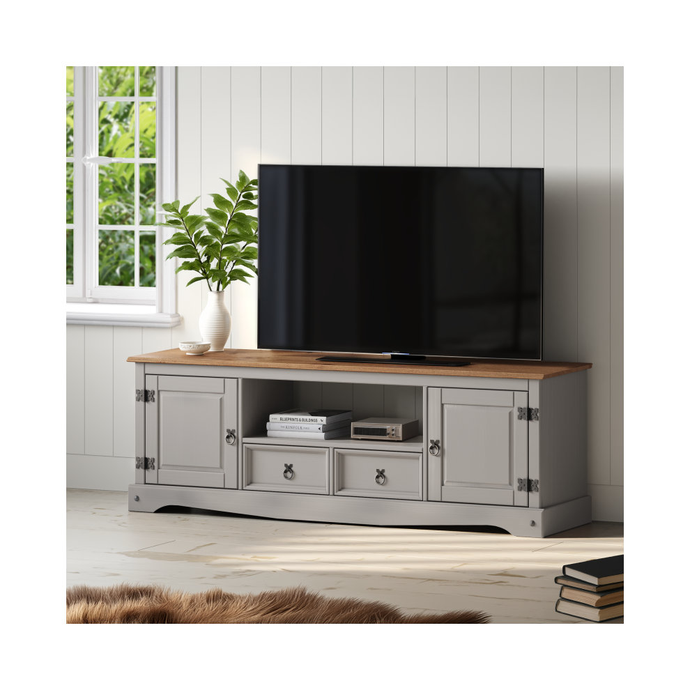 Corona Grey Wax Large Widescreen TV Unit