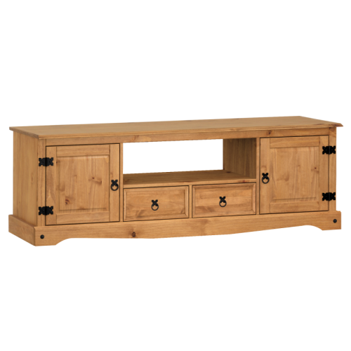 Mercers Furniture Corona Large Widescreen TV Unit Stand Solid Wood Pine Wooden 1