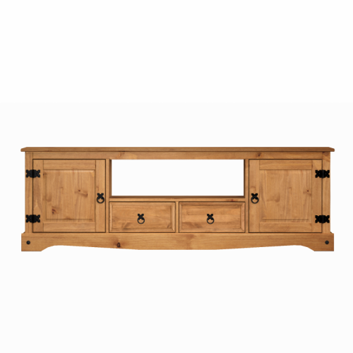 Mercers Furniture Corona Large Widescreen TV Unit Stand Solid Wood Pine Wooden 2