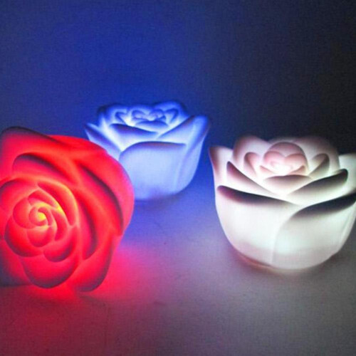 Rose Blume Farbändernde LED Nachtlicht 1