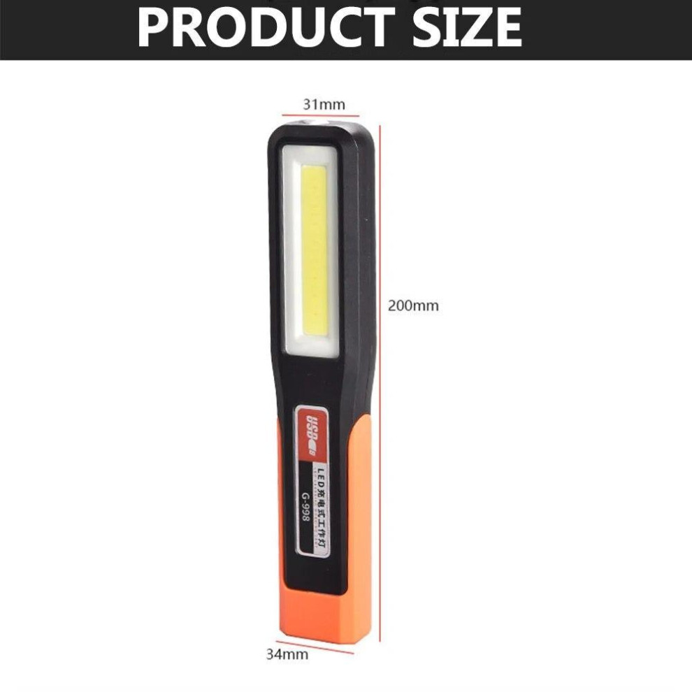 Powerful COB LED Work Light Car Garage Mechanic Lamp USB Rechargeable Flashlight Magnetic Torch Emergency Light Warning Light