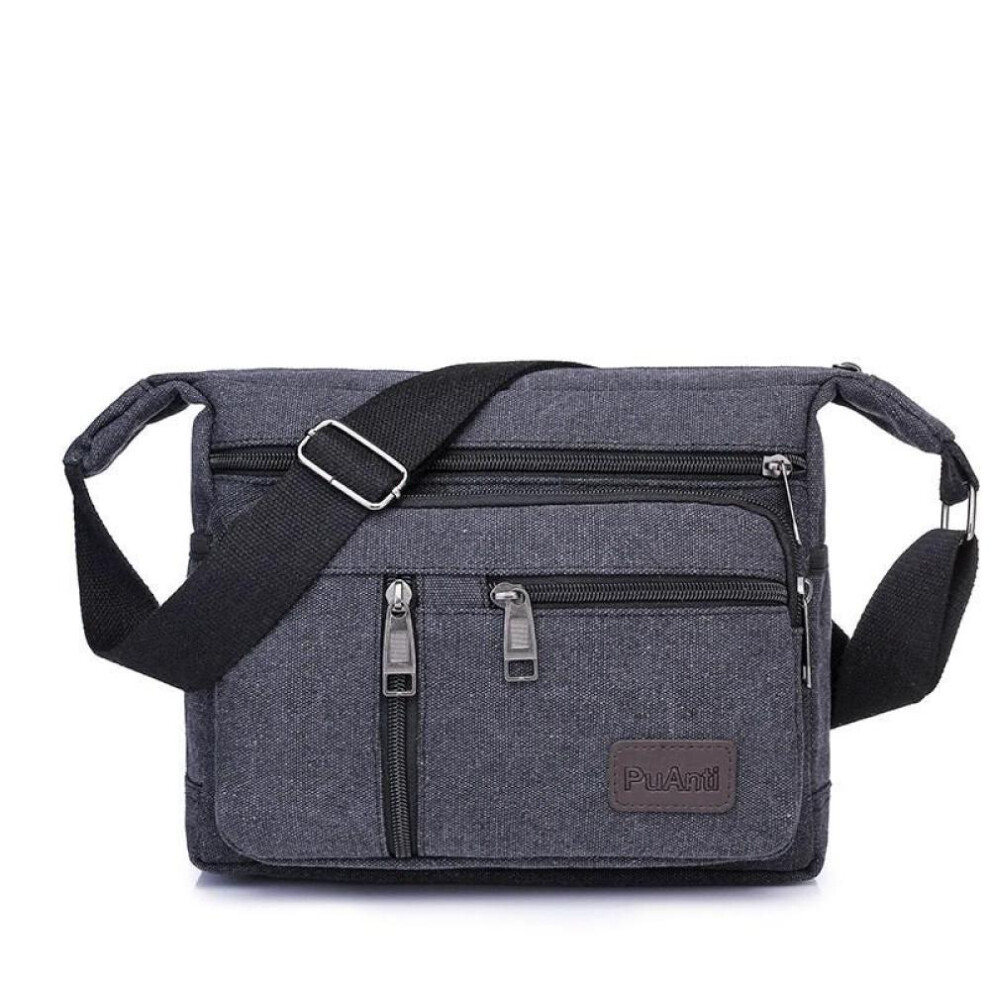 (Black) Men Canvas Shoulder Bags Casual Tote Travel Men&apos;s Crossbody Bag Luxury Messenger Bags Fashion High Quality Handbag