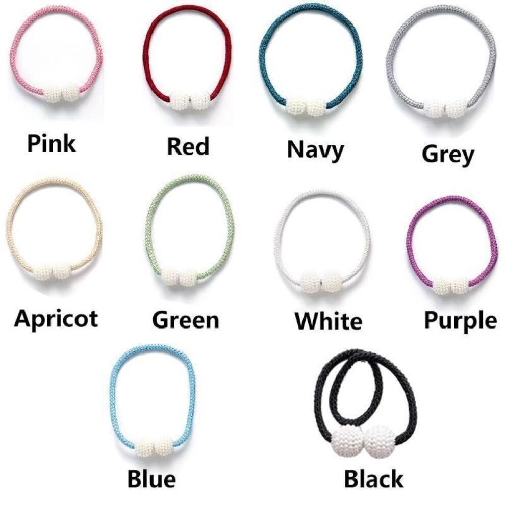 (Pink) Pearl Magnetic Curtain Clip Curtain Holders Tie Back Buckle Clips Hanging Ball Buckle Tie Back Curtain Decor Accessories