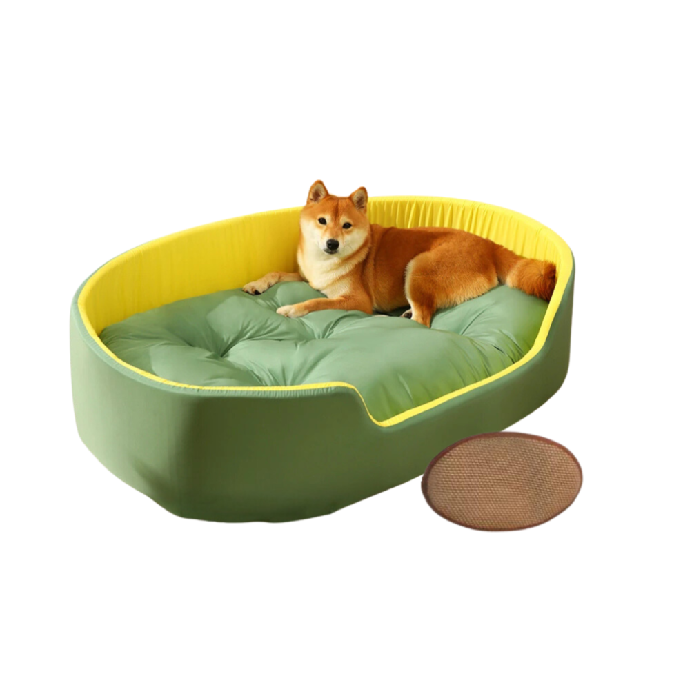 (M) Pet Bed Green Small With Cooling Pad Double Sided Dog Mat Kennel Soft Fleece Sofa-image-OPC-PFFK6YV-NEW