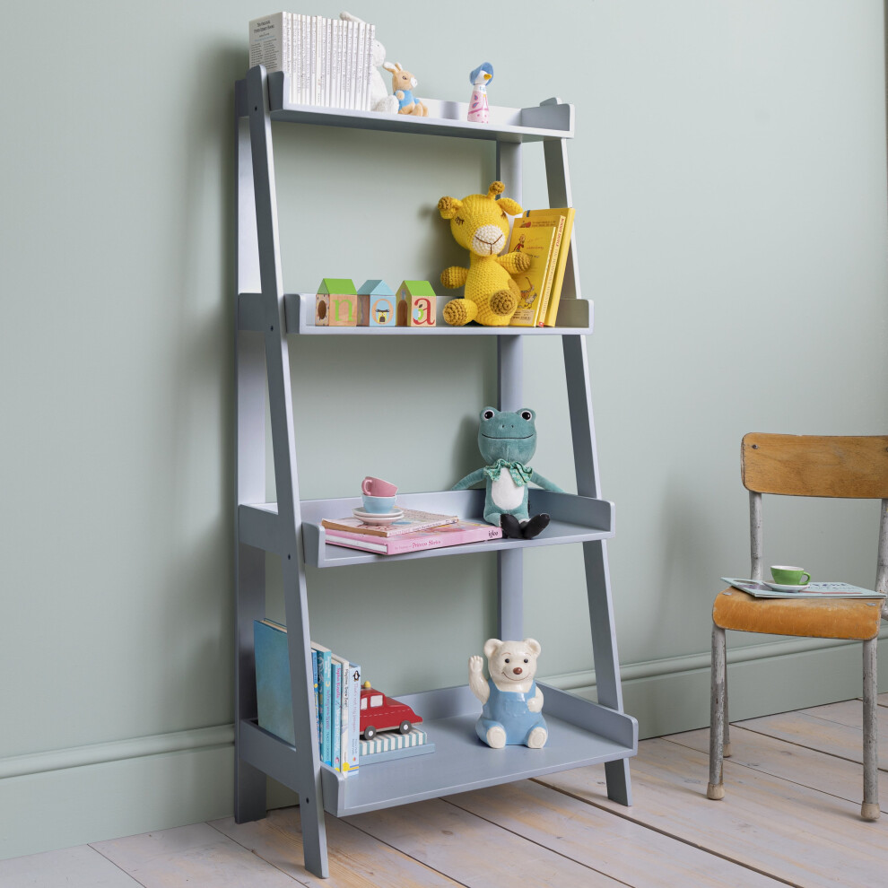 Hansel Free Standing 4 Tier Ladder Shelf In Silk Grey