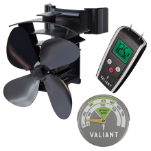 Valiant Stove Fan for Flue Pipes, Thermometer and Moisture Meter