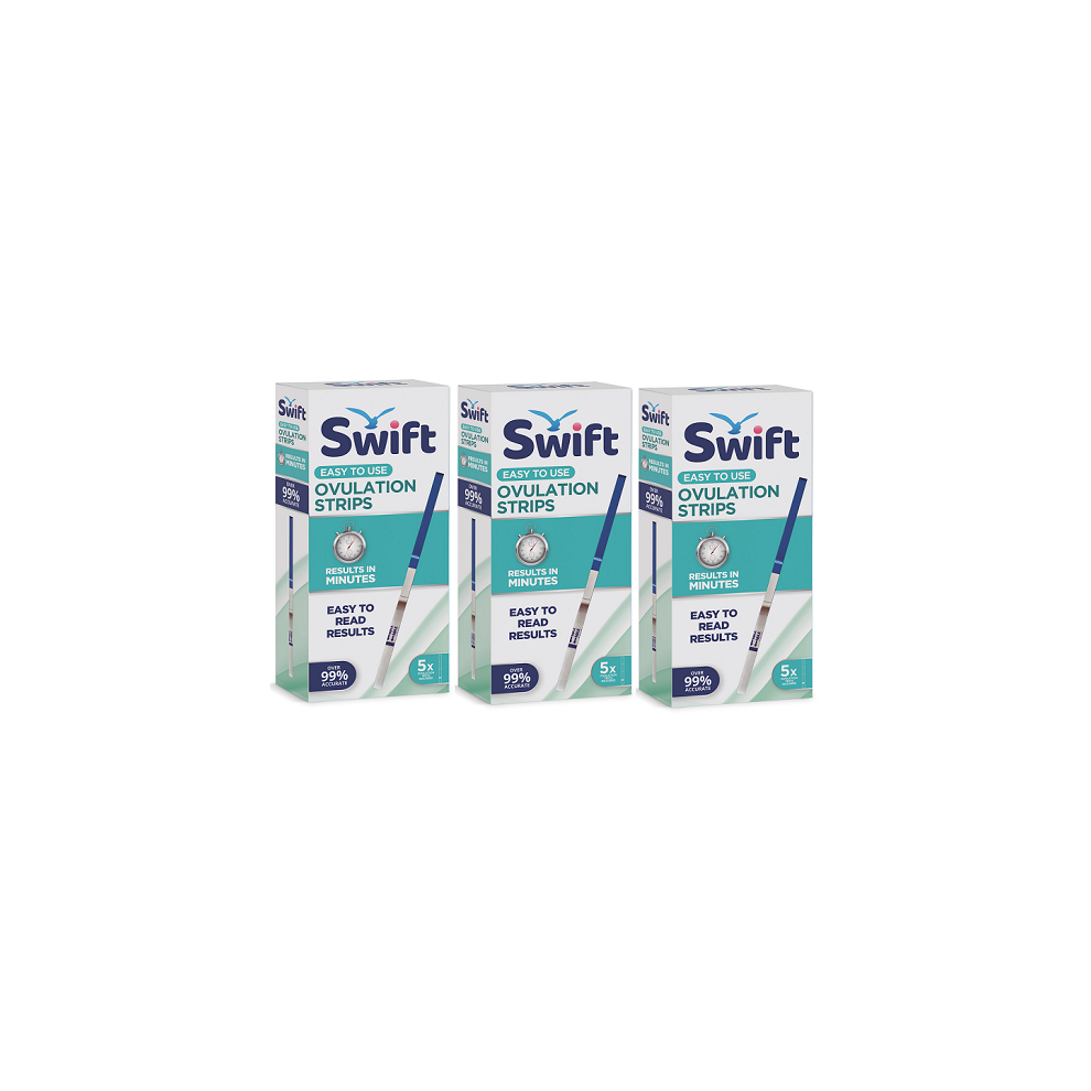 Swift Easy To Use Ovulation At-Home Self Testing 5 Strips ( x 3 Boxes)