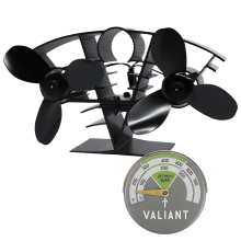 Valiant Whirlwind Twin Blade Stove Fan and Magnetic Stove Thermometer