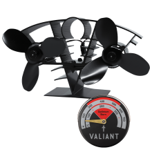 Valiant Whirlwind Twin Blade Stove Fan and Magnetic Thermometer