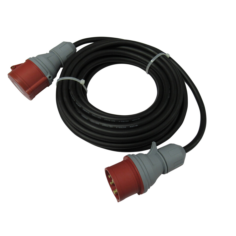 3 Phase Extension Lead 10M (450V 5 Pin Hook Up Cable 16A Heavy Duty)