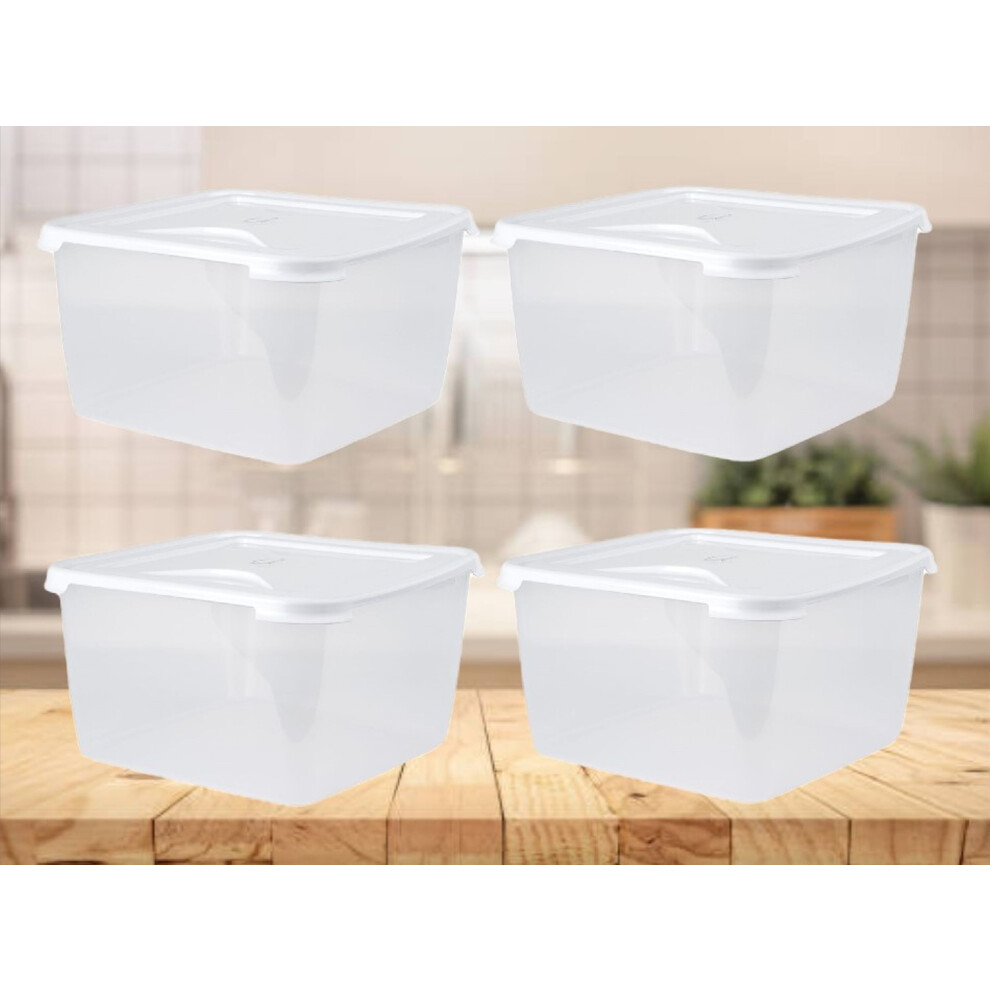 4 Wham Food Storage Container 15L Large Food Preserve Box 32.5cmx18cm