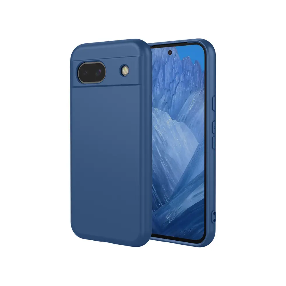 (Pixel 8A, ) Liquid Silicon Case For Google Pixel Models Blue 5055546028693
