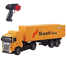 RLS 50cm Remote Control Cargo Truck - 4CH, 8-Wheel, Removable RC Container & Detachable Trailer, LED Headlights, Rechargeable Battery