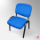 Blue Leather Office Stacking Chair, Blue Seat & Black Legs 1