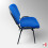 Blue Leather Office Stacking Chair, Blue Seat & Black Legs 2