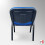 Blue Leather Office Stacking Chair, Blue Seat & Black Legs 3