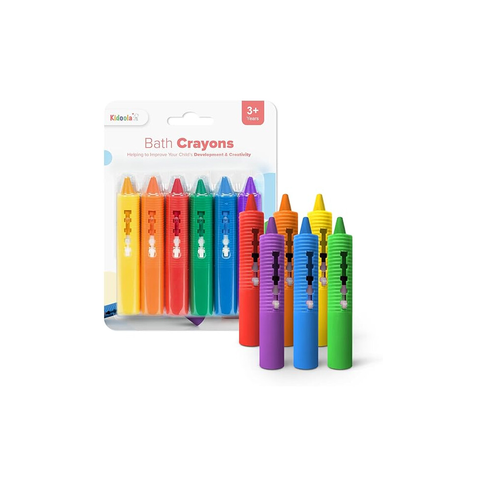 Baby Bath Crayons 6 Pack Of Washable, Non-Toxic Crayon Pens Kidoola