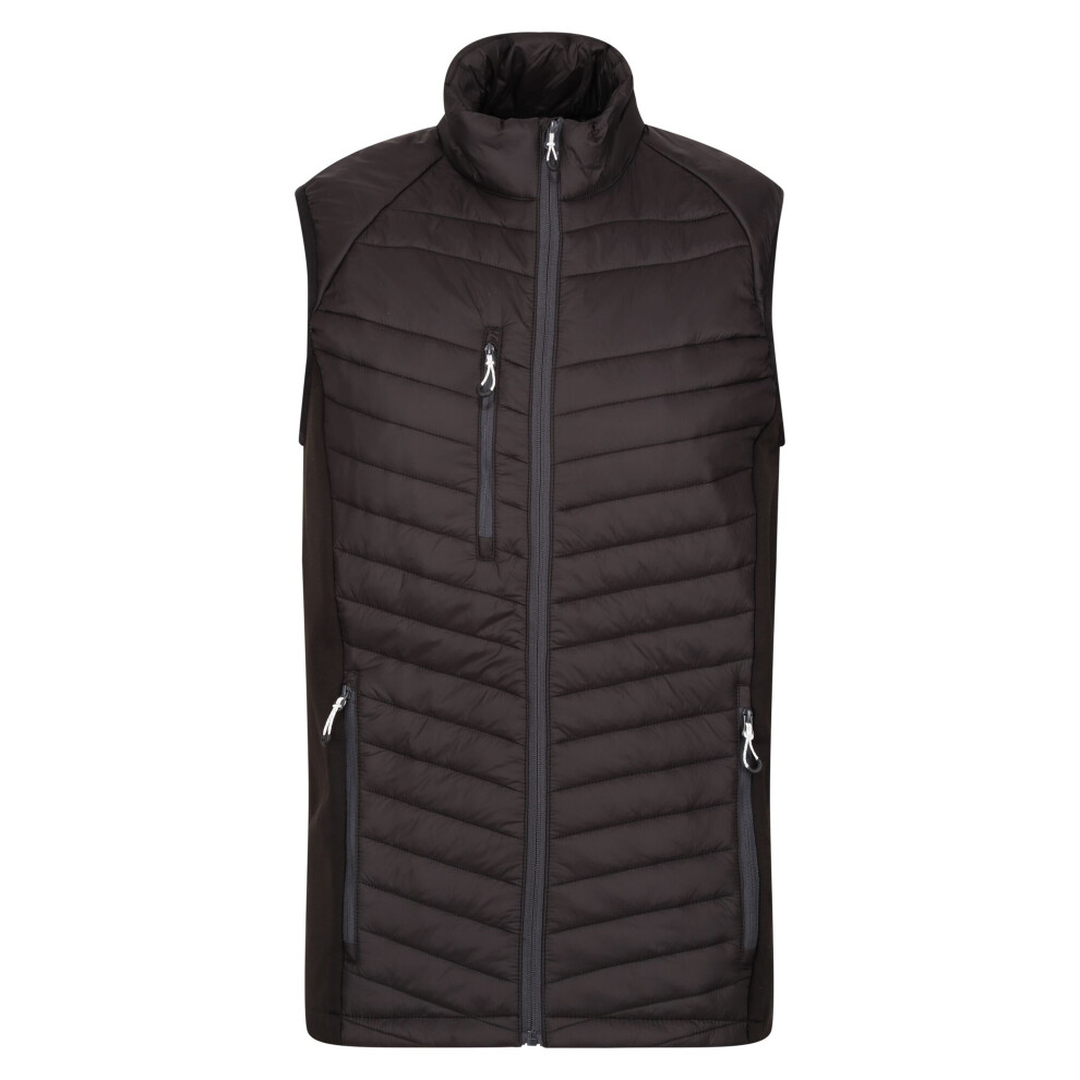 (3XL, Black/Seal Grey) Regatta Mens Navigate Quilted Hybrid Gilet