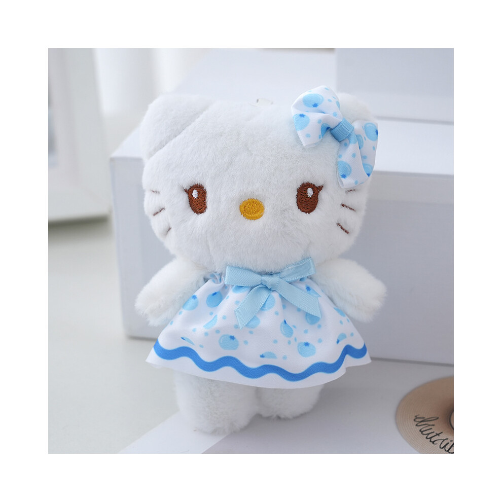 (Blue Flower) Cute Hello Kitty Stuffed Animal Plush Doll Ideal For Girls Gift With Unique Style