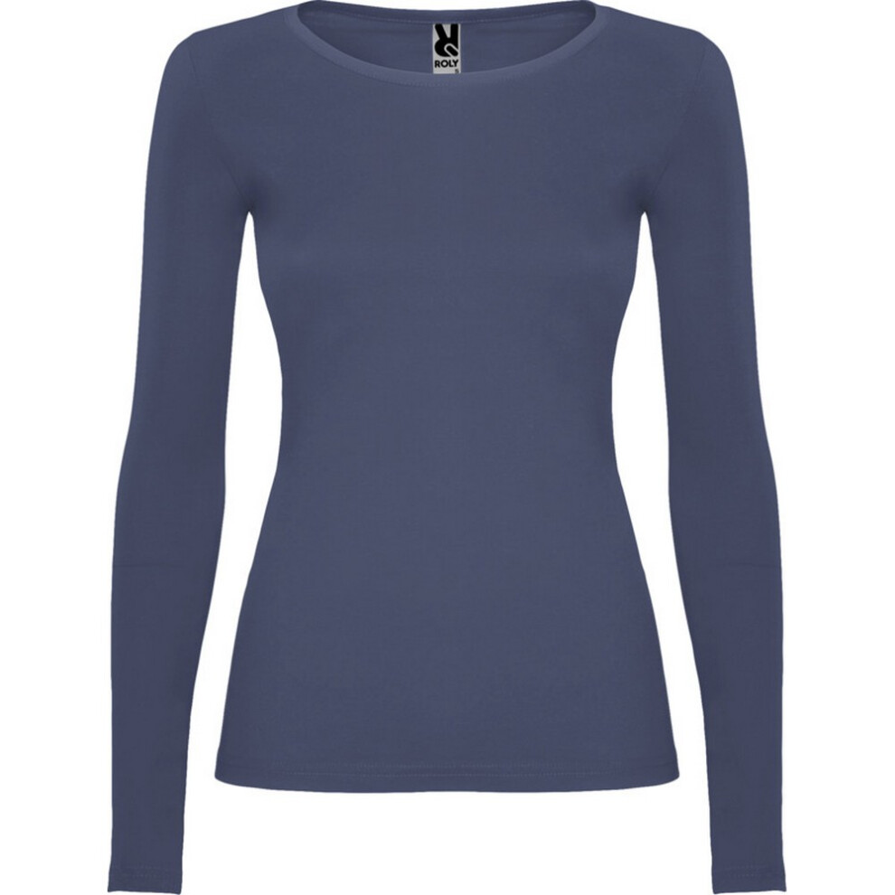 (L, Blue Denim) Roly Womens/Ladies Extreme Long-Sleeved T-Shirt