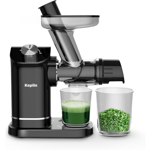 Keplin Slow Masticating Juicer Machine Cold Press with 7-Stage Auger for High Juice Yield, 2.12kg Black