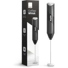 Keplin Handheld Milk Frother, Stainless Steel Electric Coffee Stirrer, Black