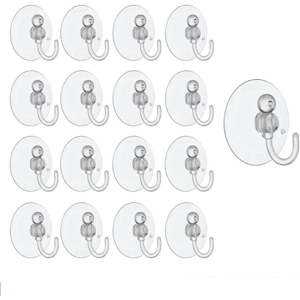 24 Pcs Window Suction Cup Hooks 30mm Sucker Towel Hanger Clear Plastic Hang Xmas