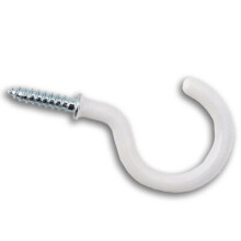 Cup Hooks, Shouldered 19mm (3/4 Inch) White Plastic Coated Pack Of 100