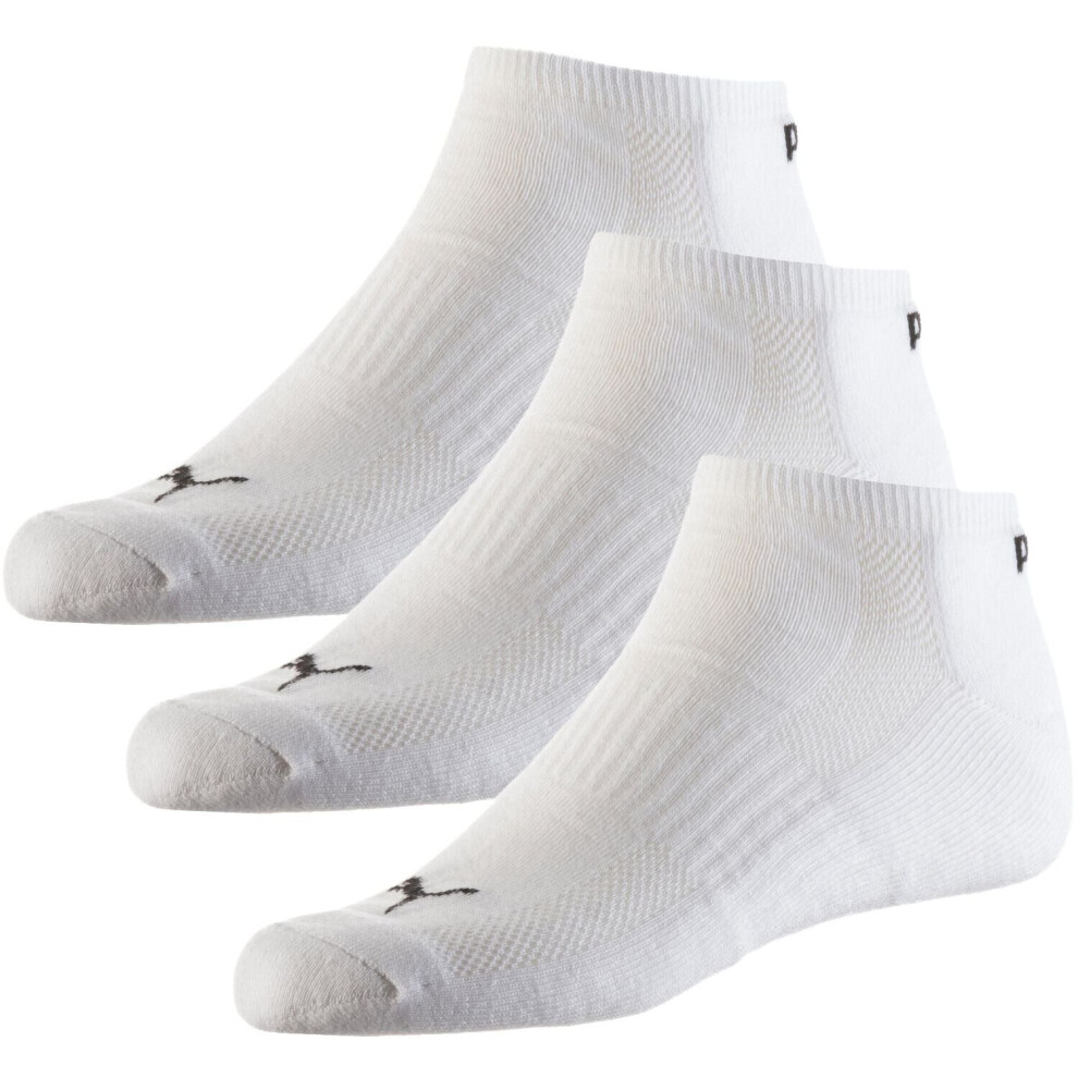 (Eur 43-46) 3-Pack Sports Trainer Socks, White