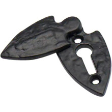 Merriway BH01797 Fleur-de-Lys Design Covered Keyhole Escutcheon - Black Antique