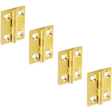 2 Pairs of 25mm Solid Brass Butt Hinges For ModelMaking or Cabinet + Screws