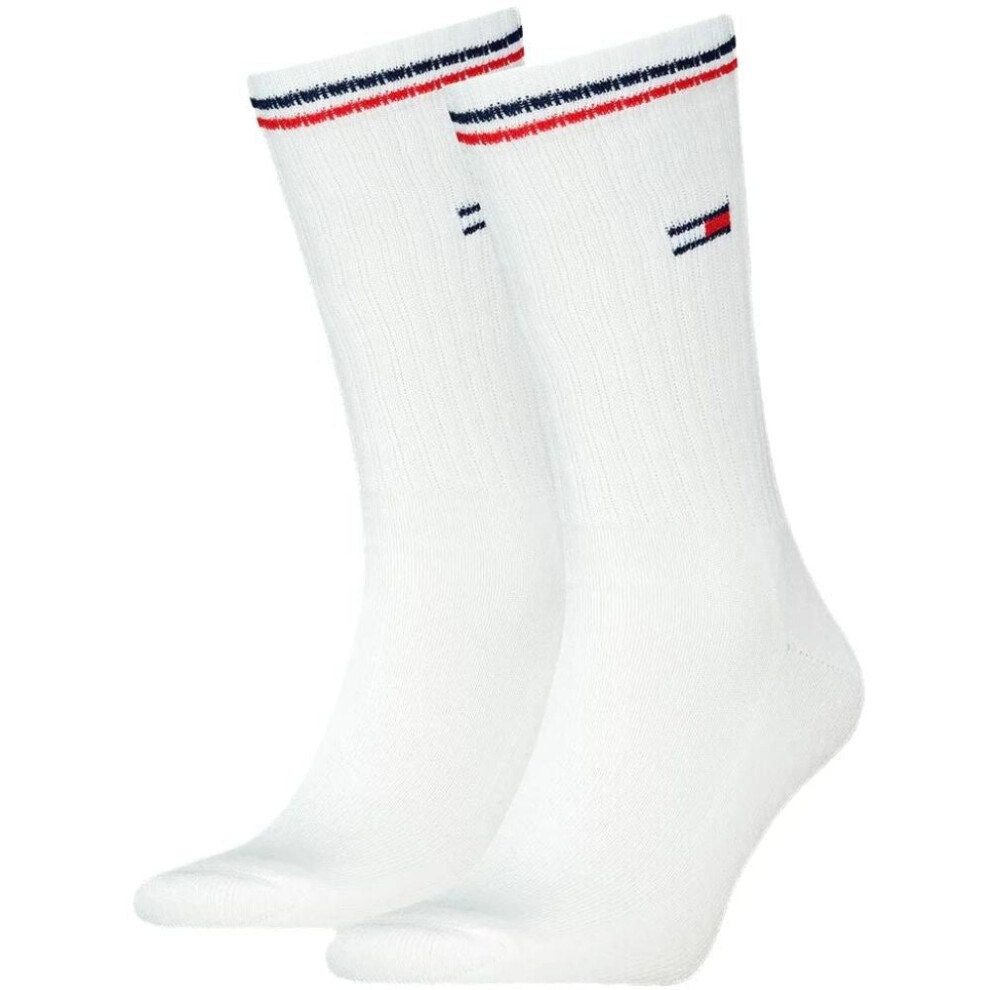 (Eur 43-46) 2-Pack Tommy Jeans Logo Sports Socks, White