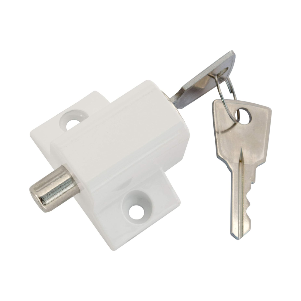Homesecure White Sliding Patio Door Locks. Security Bolt / Catch For Windows Or Doors