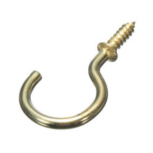 Cup Hooks, Shouldered 19mm (3/4 Inch) Brassed Pack Of 100