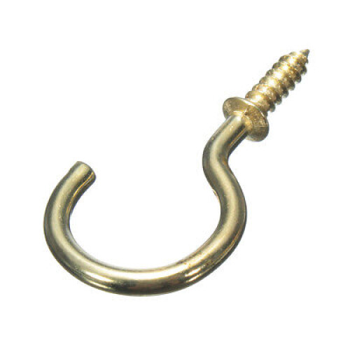 Cup Hooks, Shouldered 19mm (3/4 Inch) Brassed Pack Of 100