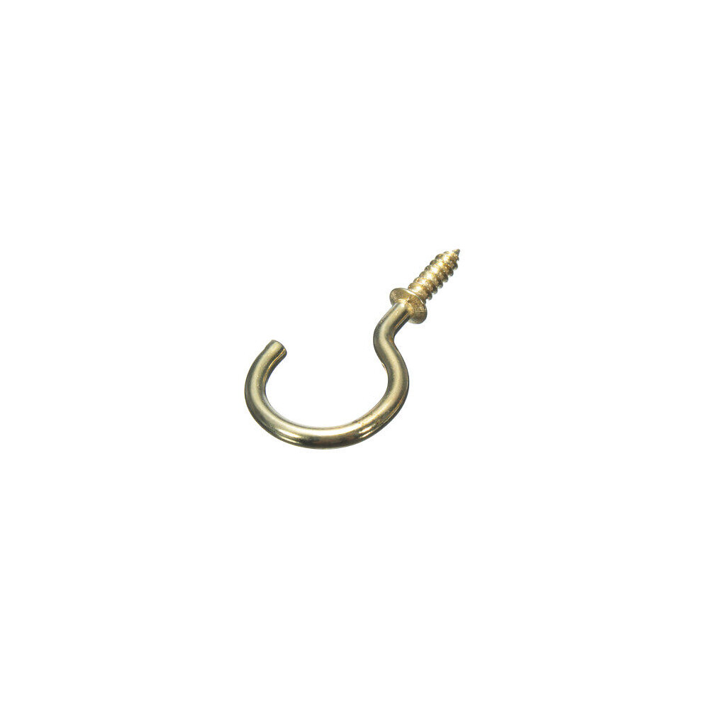 Cup Hooks, Shouldered 19Mm (3/4 Inch) Brassed Pack Of 100 5057670025326
