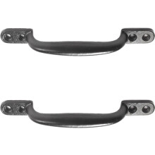 2X Black Cast Iron 6"/150mm Hot Bed Handles Door/Shed/Garden Gate D Pull Handles