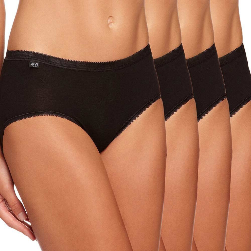 Sloggi Women's Black (18) Basic 4 Pack Midi Brief, Size 18