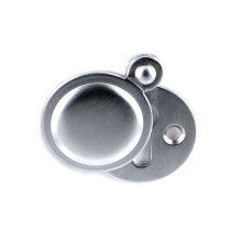 Satin Chrome Finish Open / Closed 32mm Keyhole Escutcheon 2mm Total Thickness