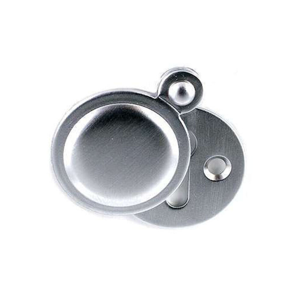 Satin Chrome Finish Open / Closed 32Mm Keyhole Escutcheon 2Mm Total Thickness 5029873386597