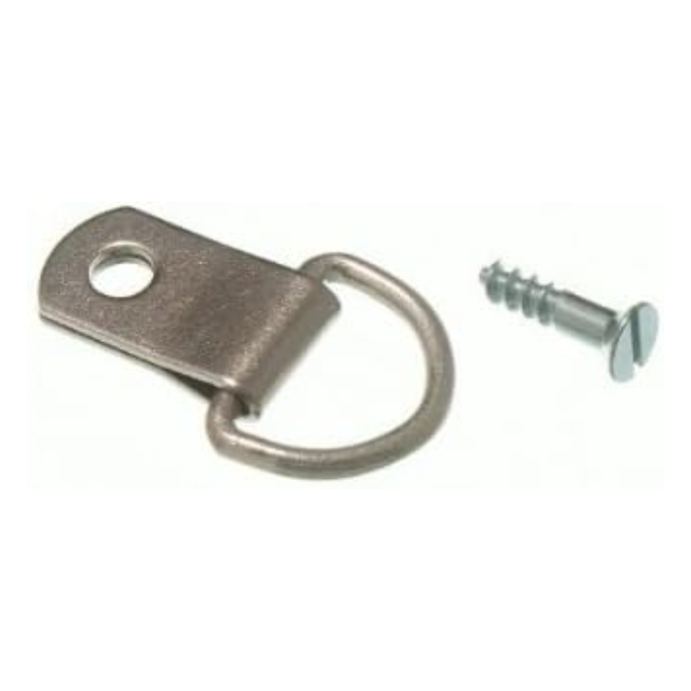 Picture Frame Hanging D Ring Single Np Nickel Plated With Screws (Pack Of 25) 5053988025089
