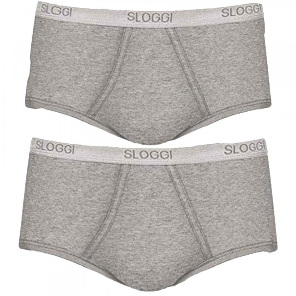 (S) Basic 2-Pack Men's Maxi Briefs, Grey Melange