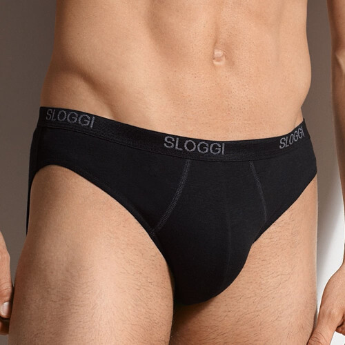 Sloggi (L) 2-Pack Basic Men's Mini Briefs, Black 2