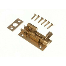Door Barrel Slide Bolt Cranked Offset 50Mm 2 Inch Brass Pack of 2