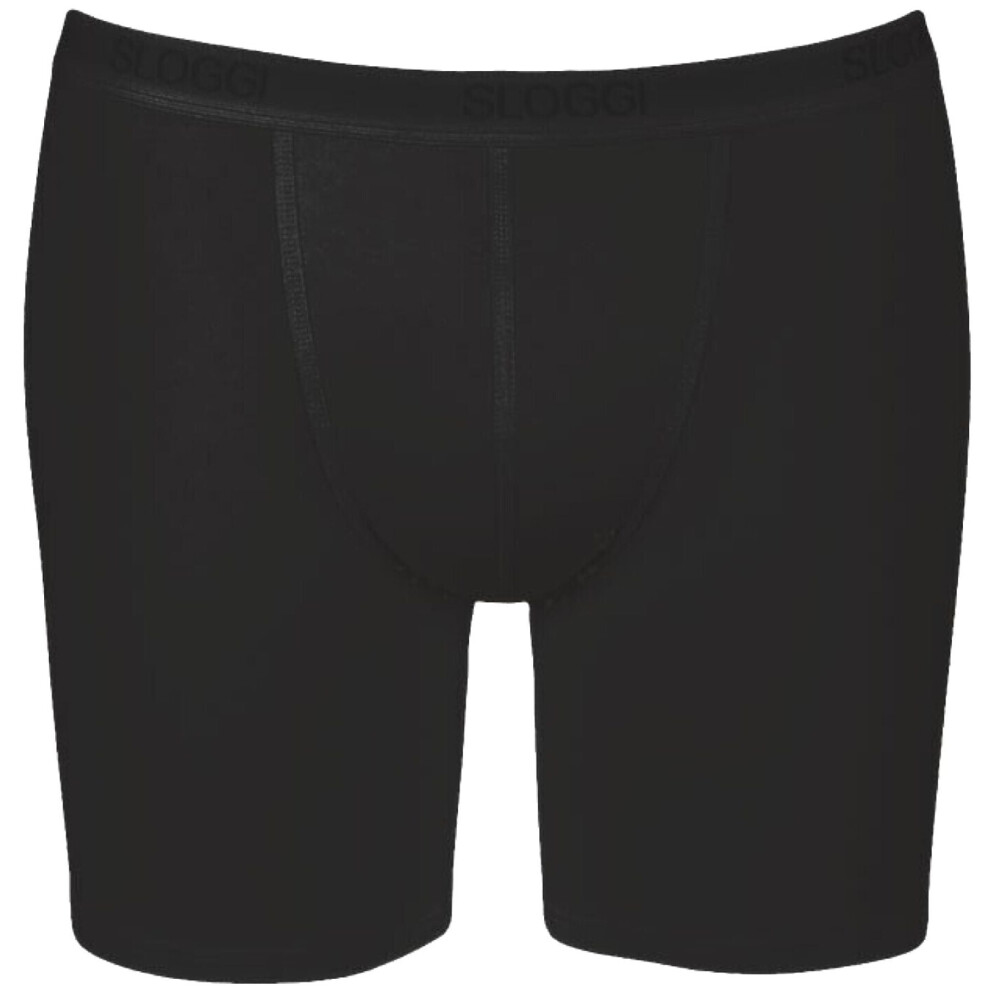 (M) Basic Long Boxer Brief, Black