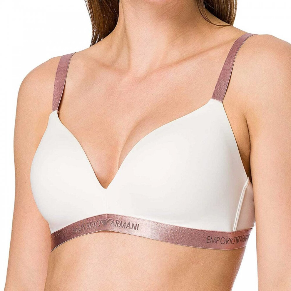 (XL) Iconic Microfiber Padded Triangle Bra, Ivory