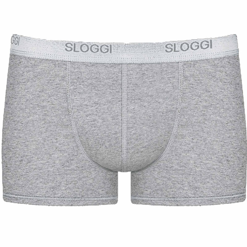 (S) Basic Short Boxer Trunk, Grey Melange